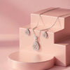 Luxe Gardenia Series: Intricate Floral Teardrop Pendant & Earring Set in Premium Rose Gold Finish