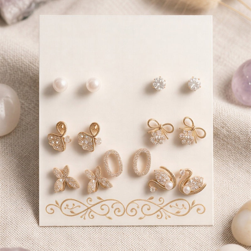 A Masterpiece 14-Piece Set of Hand-Selected Pearls, Mickey-Style Icons, and Radiant Crystal Solitaires