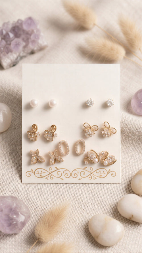 A Masterpiece 14-Piece Set of Hand-Selected Pearls, Mickey-Style Icons, and Radiant Crystal Solitaires