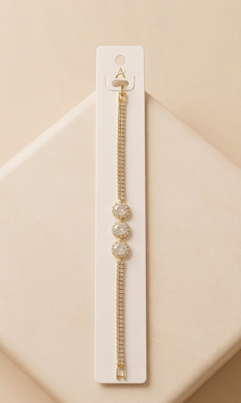 Artisan Hand-Beaded Double-Strand Bracelet – Intricate Pearl & Crystal Weave with Radiant Center Motif