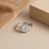 The Diamond-Lustre Sovereign Anthology: An Imperial Pear-Cut Alabaster Statement Ring Featuring Prismatic Pavé Contours, Available in Lustrous Gold & Sterling Silver Finishes