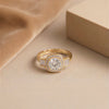 The Diamond-Lustre Sovereign Anthology: An Imperial Pear-Cut Alabaster Statement Ring Featuring Prismatic Pavé Contours, Available in Lustrous Gold & Sterling Silver Finishes