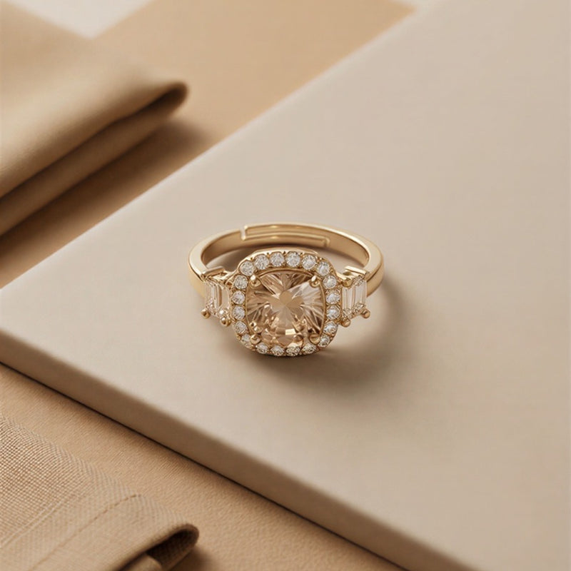 The Chroma-Luxe Cushion Anthology: An Imperial Collection of Gemstone Halo Rings featuring Aqua, Sapphire, and Champagne Tones in Dual Gold & Sterling Silver Finishes