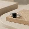 The Dual-Lustre Obsidian: Silver & Gold Polish Black Stone Band