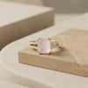 Aethelgard Fusion: Gold-Lustre Bow-Motif Accents, Silver-Polish Astral Bands & Emerald-Cut Statement Rings