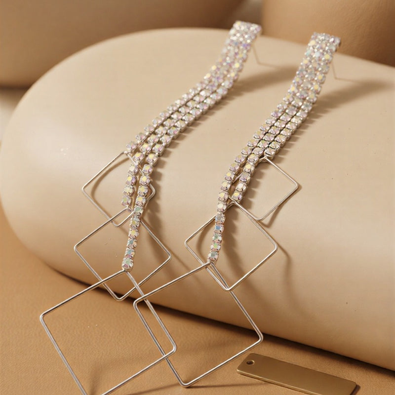 The Sovereign Prismatic Suite: Multi-Tone Gemstone Rings & Radiant Tiered Square Earrings