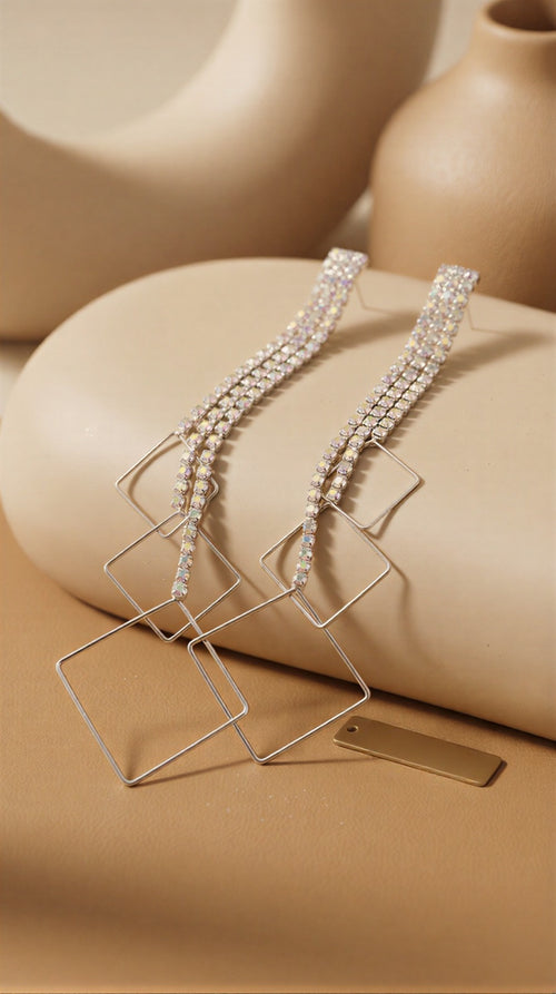 The Sovereign Prismatic Suite: Multi-Tone Gemstone Rings & Radiant Tiered Square Earrings