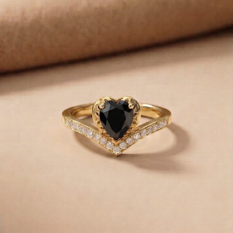 The Dual-Lustre Anthology: Bimetallic Noir Heart Solitaires & Argent Astral Open-Bands
