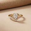 The Imperial Heart: Minimalist V-Shaped Diamond-Lustre Ring