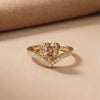 Amber-Lustre Anthology: Gold-Polish Celestial Heart Ring