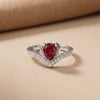 Argent Crimson: Silver and gold Polish Ruby Heart Band Ring
