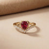 Argent Crimson: Silver and gold Polish Ruby Heart Band Ring