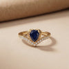 The Azure Heart: Silver-Polish Sapphire Blue Ring