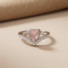 Blush Radiance: Pastel-Pink Heart Pavé Band Ring