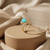 The Azure Ember: Turquoise Heart-Cut Gilded Ring