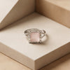 The Rosé Opalescence: Bimetallic Pear-Cut Blush Statement Ring