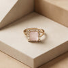 The Rosé Opalescence: Bimetallic Pear-Cut Blush Statement Ring