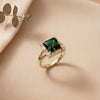 The Emerald Sovereign: Dual-Finish Pear-Cut Verdant Statement Ring