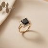 The Onyx Sovereign: Dual-Finish Pear-Cut Noir Statement Ring
