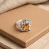 The Peachy Zenith: Versatile Metallic-Tone Prismatic Gemstone Ring
