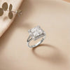 Imperial Crystal Solitaire: Gold & Silver Polish Radiant White Ring