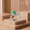 The Verdant Bloom: Gilded Swirl-Shank Emerald Ring