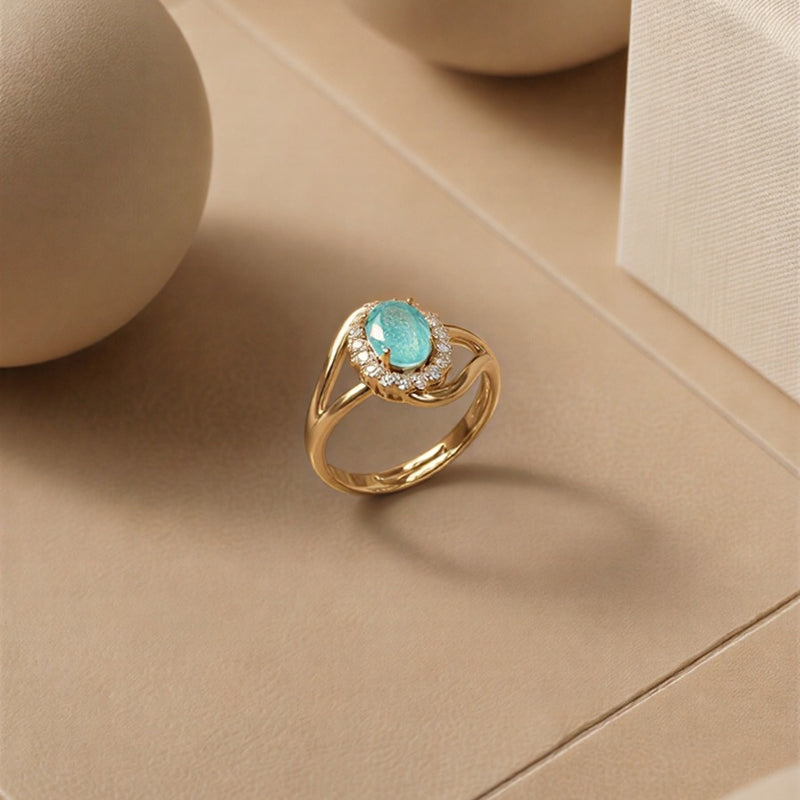 The Imperial Azure: Argent Swirl-Band Statement Ring