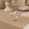 The Celestial Zenith: Silver-Lustre Crescent Moon & Star Solitaire Ring