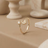 The Celestial Zenith: Silver-Lustre Crescent Moon & Star Solitaire Ring