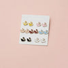 Elegant Enamel Swan Stud Earrings for Women - Premium 8-Color Collection