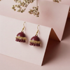 Sculpted Metallic Jhumka Earrings – Bold Textured Fashion Drops.
