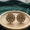 Crystal Blossom Stud Earrings – Elegant Floral Cluster Design