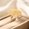Luxury Floral Filigree Statement Ring – Adjustable Crystal Encrusted Flower Ring