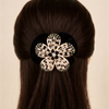 Premium Floral Pony Holder | Elastic Filigree Hair Tie with Crystals