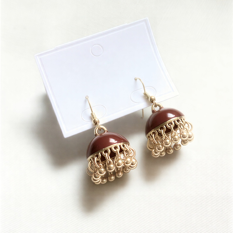 Metallic Engraved Jhumka Earrings – Traditional Patterned Drop Earrings