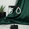 Noir Radiance Crystal Teardrop Hoops – Exquisite Midnight Statement Earrings