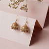Sculpted Metallic Jhumka Earrings – Bold Textured Fashion Drops