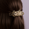 Exquisite Filigree Floral Hair Barrette – Shimmering Metallic Petal Clip.
