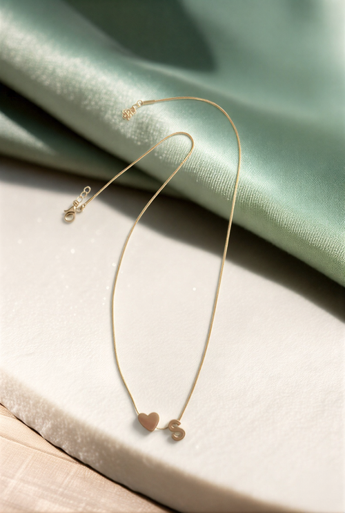 Signature Initial & Heart Suite – Radiant Personalized Dainty Boutique Necklace