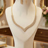 Elegant Multi-Row Crystal Choker Set – Available in Gold & Silver Tone