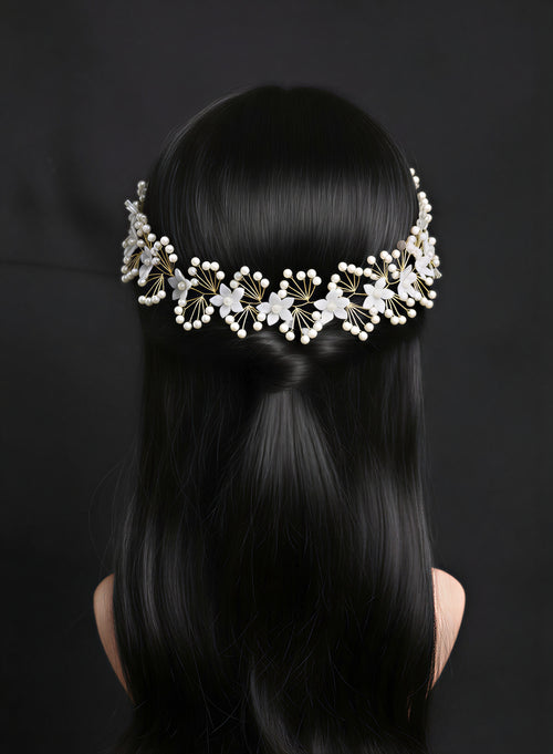 Shimmering Crystal "Ethereal" Floral Hair Vine – Bridal Headpiece