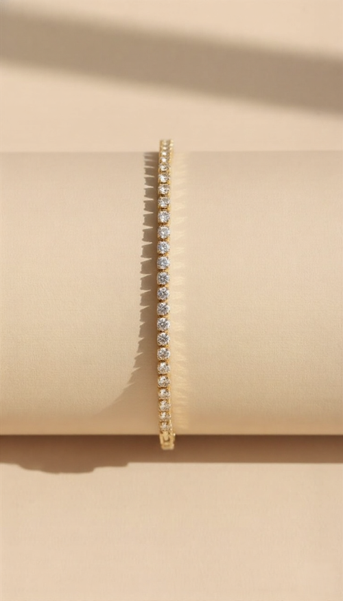 Dazzling Gold-Tone Floral Bracelet – Multi-Strand Crystal Studded Cuff