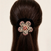 Premium Floral Pony Holder | Elastic Filigree Hair Tie with Crystals