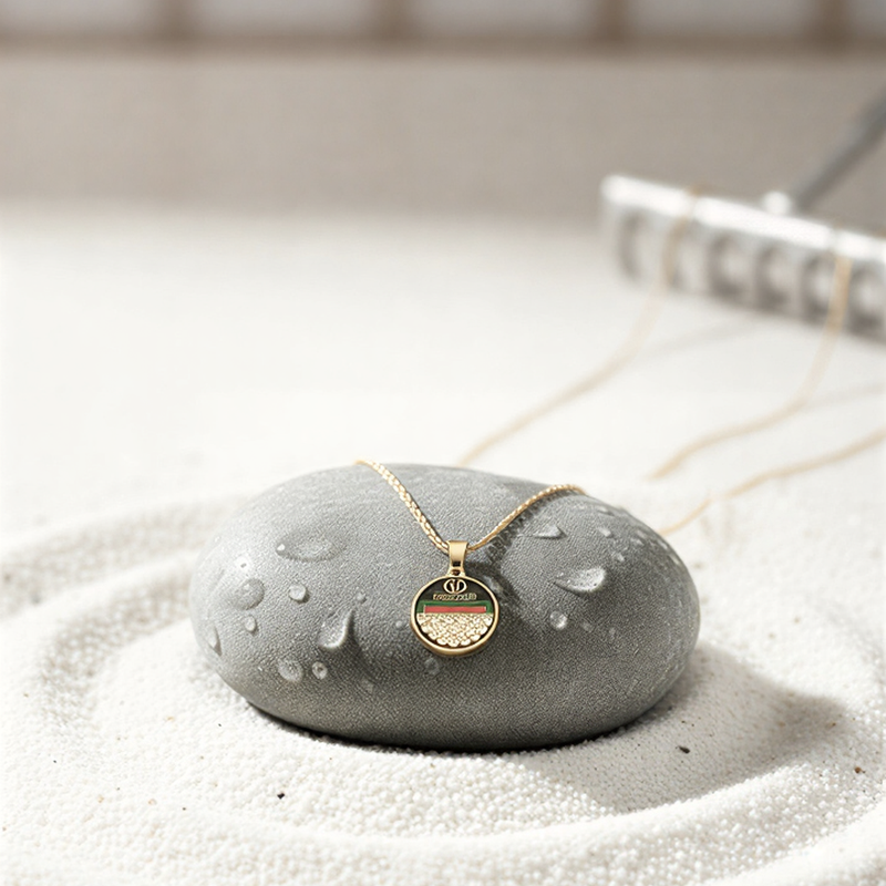 Iconic Crystal-Pave Medallion Necklace – Masterfully Crafted Designer-Inspired Boutique Jewelry