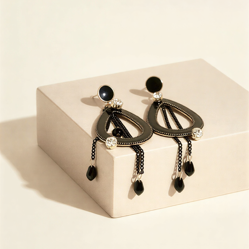 Regal Lattice Fringe Dangles – Artisanal High-Fashion Statement Jewelry