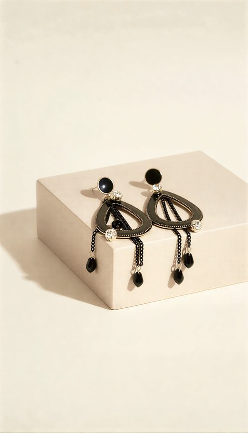 Regal Lattice Fringe Dangles – Artisanal High-Fashion Statement Jewelry