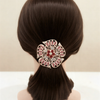 Luxury Floral Pony Holder | Crystal Filigree Elastic Hair Tie..