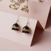 Sculpted Metallic Jhumka Earrings – Bold Textured Fashion Drops
